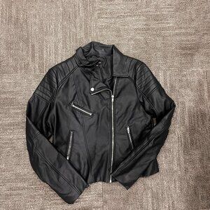 Shinestar Black Leather Jacket Size Large